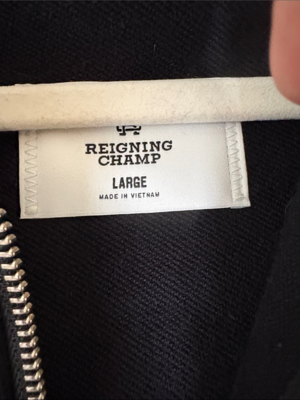 Reigning Champ Black Full-Zip Hoodie - Picture 4 of 5